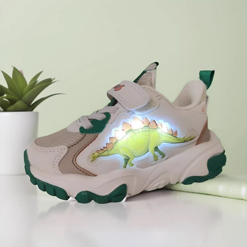 Dilong Children's Spring and Autumn New Products Dinosaur Children's Light-up Running Shoes for Boys