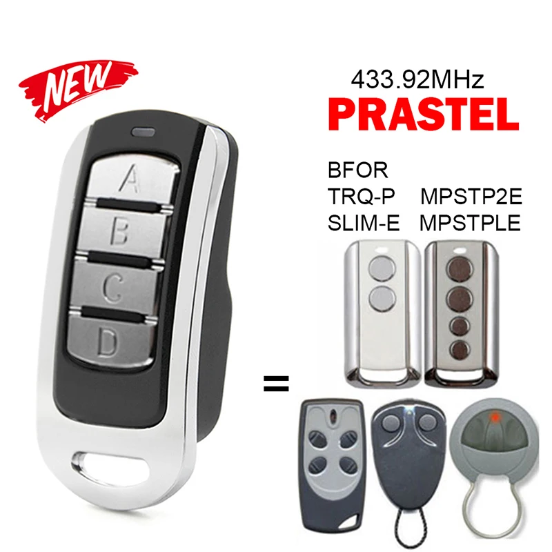 

Compatible With PRASTEL BFOR TRQ-P SLIM-E MPSTP2E MPSTPLE Garage Remote Control 433.92MHz Gate Control Garage Door Opener