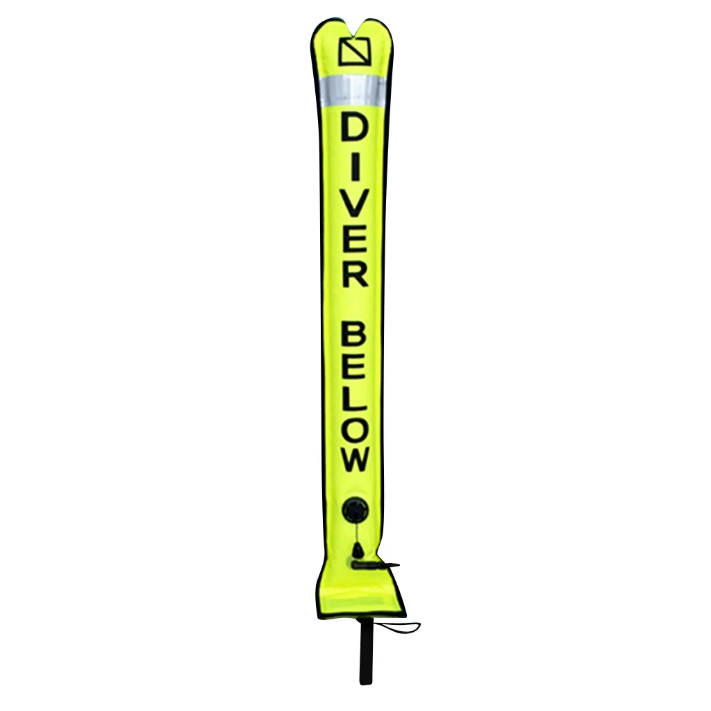 Surface Marker Buoy High Visibility Safety Tube Sausage Oral Inflator for Underwater Sports Equipment