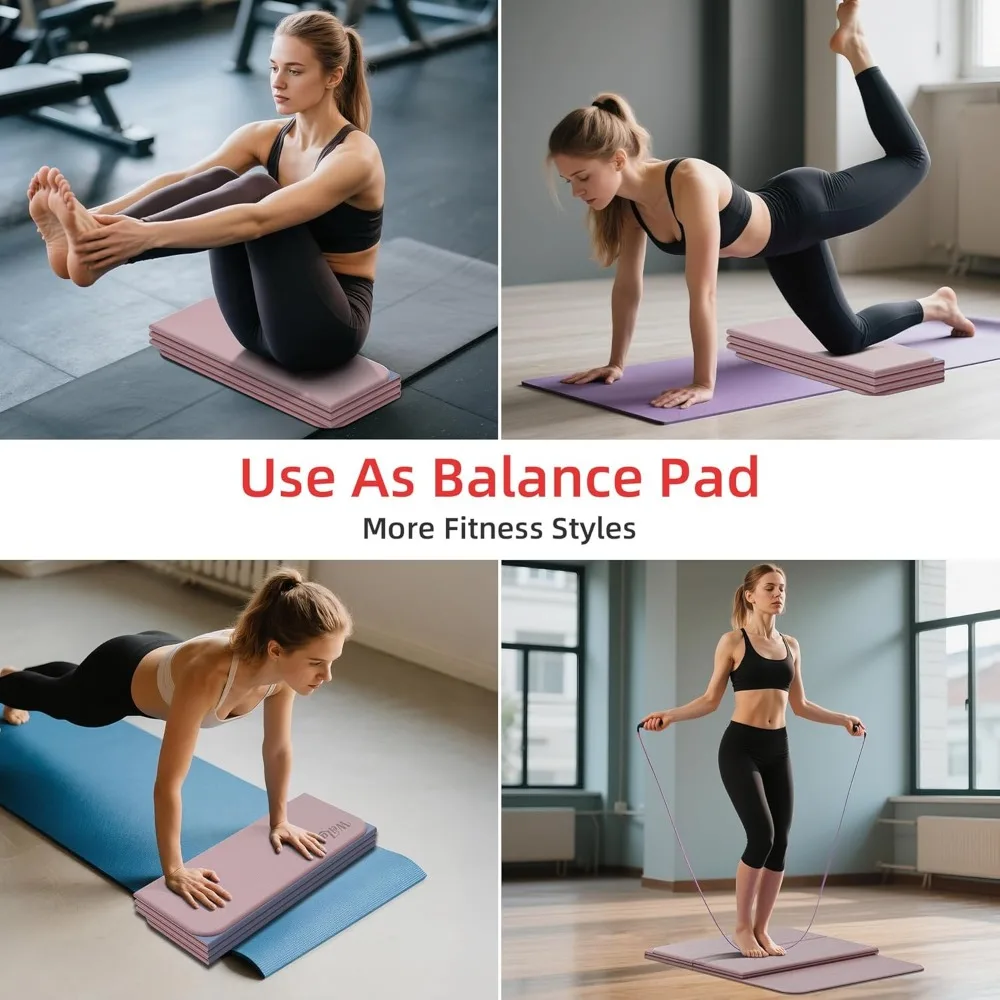 سجادة يوجا سميكة قابلة للطي - مادة POE عديمة الرائحة، خفيفة الوزن، غير قابلة للانزلاق، سهلة التنظيف، مناسبة للسفر #6