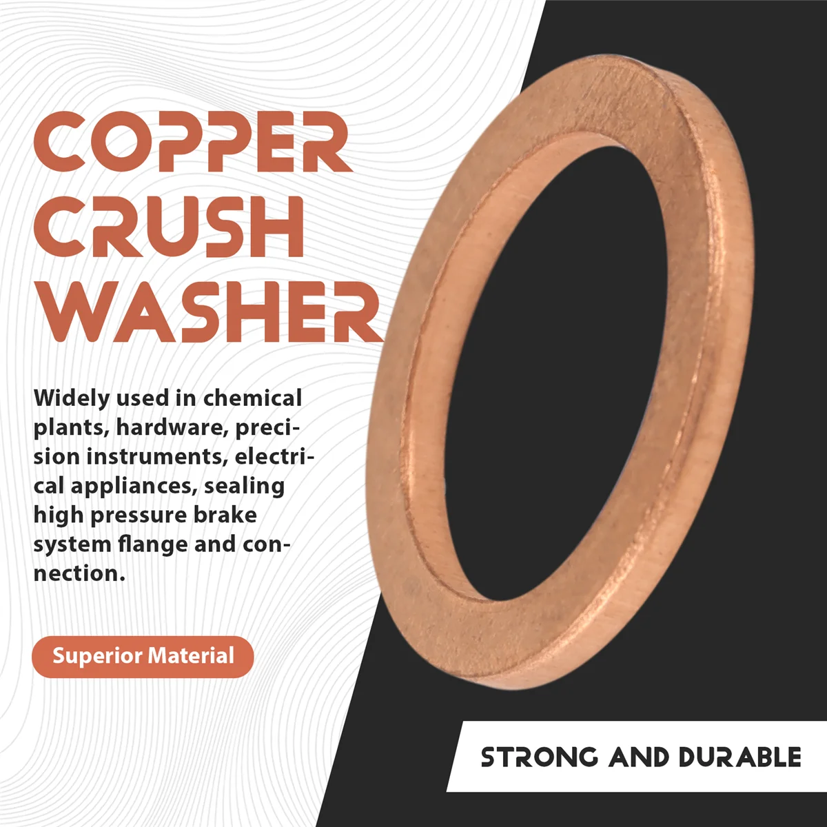 BISM1 10Pcs 12mm x 17mm x 1.5mm Copper Crush Washer Flat Ring Gasket Fitting