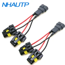 NHAUTP 2Pcs 9005 HB3 9006 9006 Socket One Male To Two Female Adapter Conversion  Wiring Harness Connector Plug DC12V