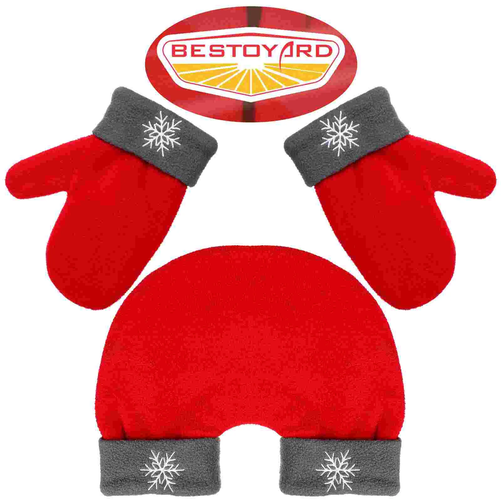 3 Pcs Romantic Gloves for Men Mittens Women's Warm Christmas Winter