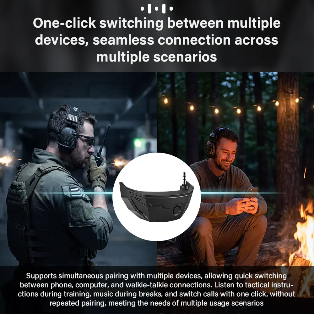Electronic Bluetooth Earmuffs Shooting Ear Protection Earmuffs Noise Reduction Sound Amplification Hearing Protector with case - view 5
