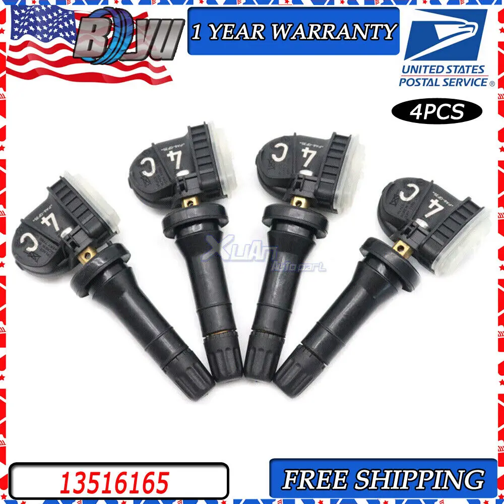 4pcs NEW 13516165 Car TPMS Tire Pressure Monitoring System Sensor For GM Chevrolet Silverado GMC Buick Cadillac 433Mhz 13598773