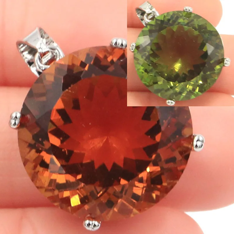 Buy 4 Get 1 Free Big Jewelry Set Gemstone 20mm Color Changing Alexandrite Topaz Mystic Topaz Females Dating Silver Pendant