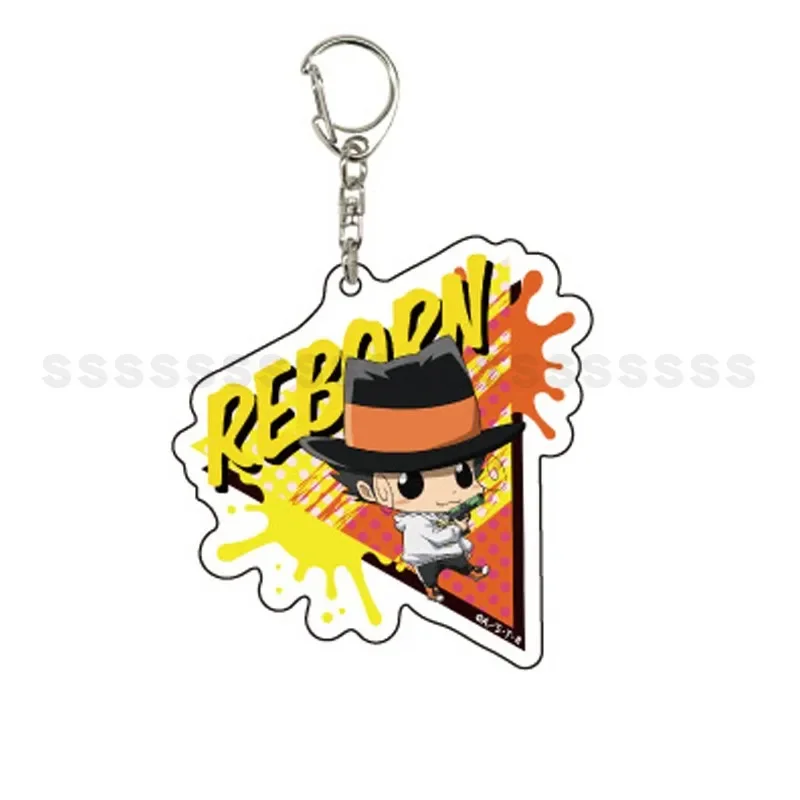 Anime Tsuna Mukuro Ryohei Gokudera Hibari Yamamoto Squalo Acrylic Keyring Doll Keychain Pendant for Gift