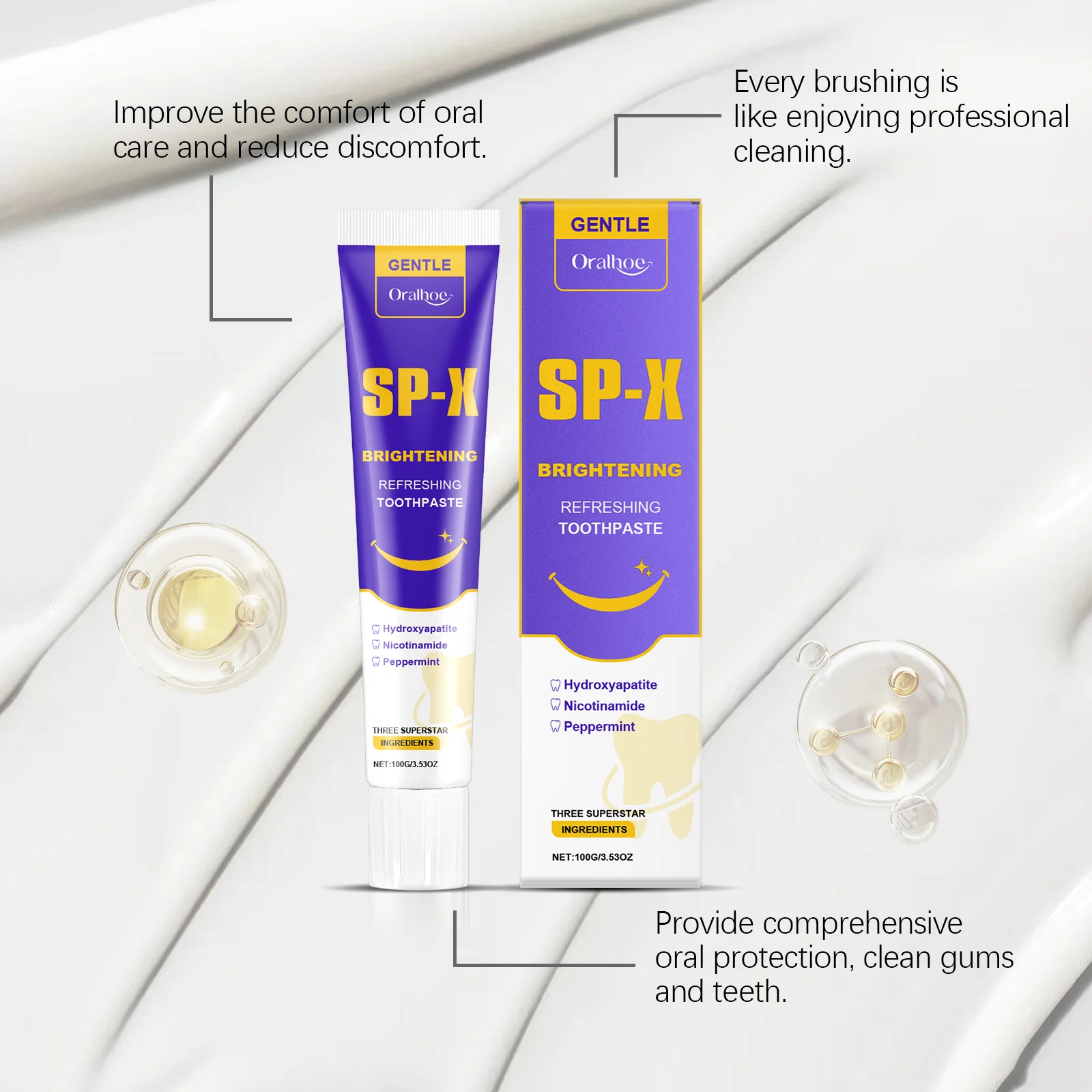 Teeth Cleaning Toothpaste Remove Tooth Stains Fresh Breath Dental Brightening Gum Repair Oral Hygiene Teeth Whitening Toothpaste