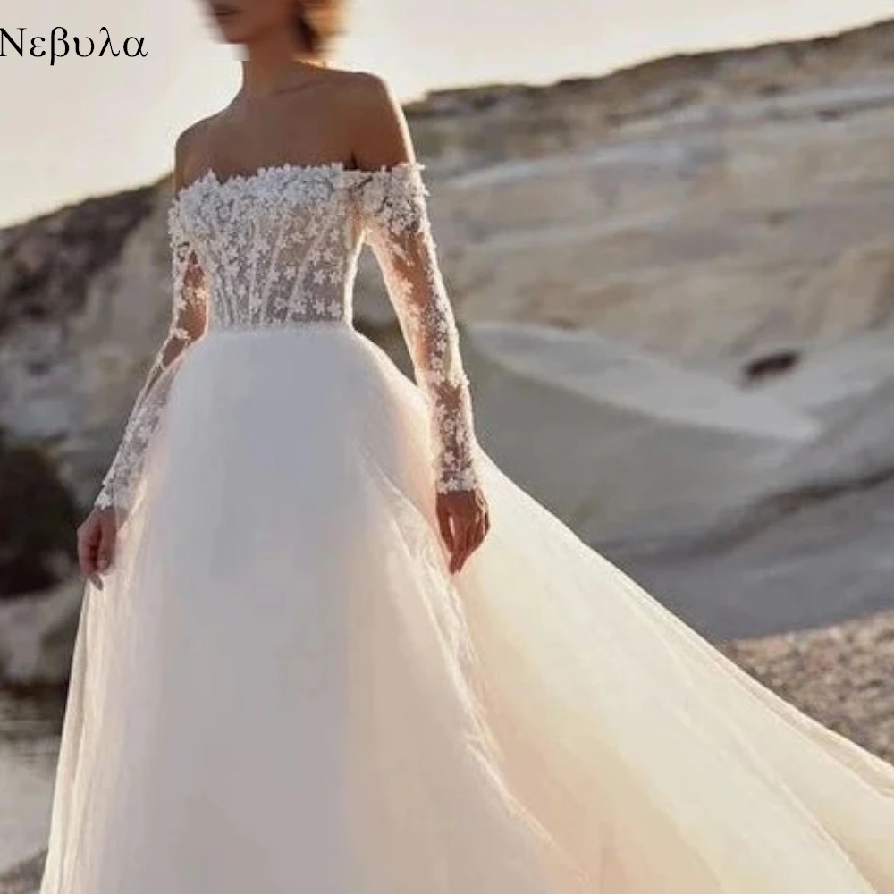 

Customized Elegant Formal Exquisite Luxury Dreamy Wedding Dress White Tulle Applique Wedding Party Ball Gown Sleeveless Dress