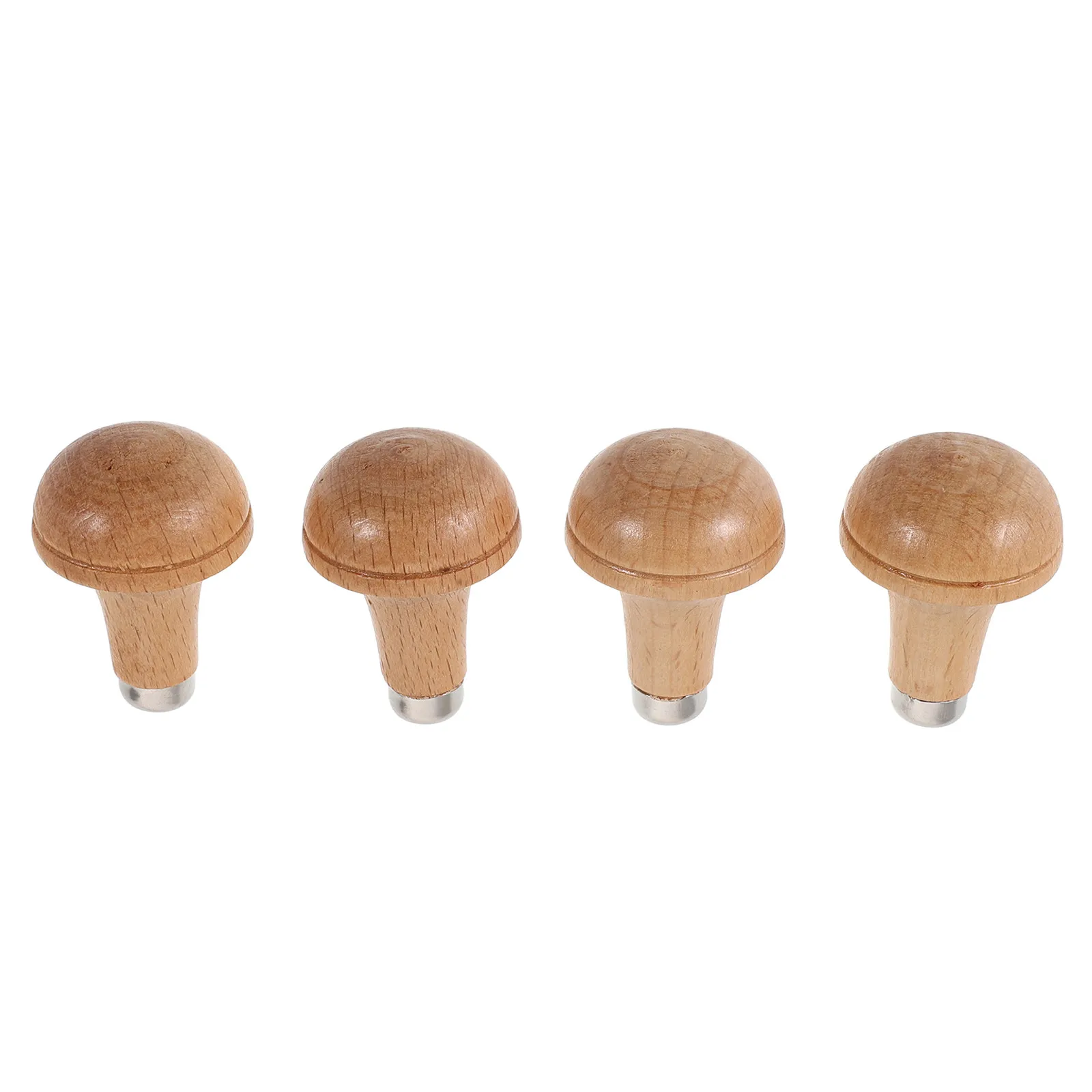 

4Pcs Ergonomic Palm Mushroom Handle Hardwood Jewelry Craft Tool Replacement Non-Slip Pin Vise Handle for Wire Wrapping Beading