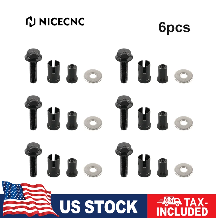 NICECNC UTV 6PCS Rock Slider Mounting Hardware Bolt Screw Nut Polaris RZR XP 1000 2015 - 2022 2021 2016 2017 2018 Accessories