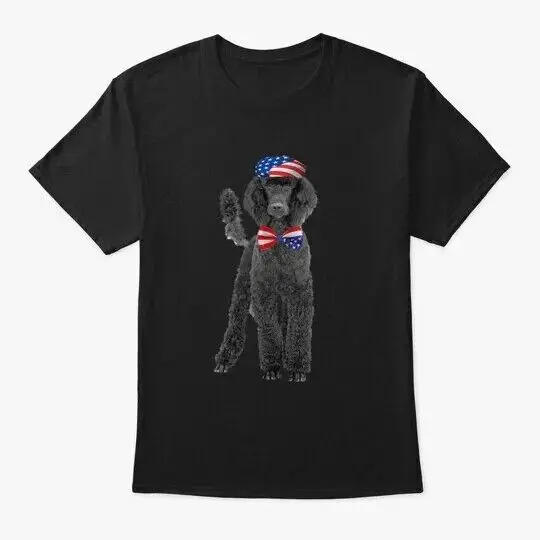 Standard Poodle American Patriotic Dog Tee T-Shirt Made In The USA Anime Graphic T-shirts For Men Clothing Women Tees Y2K Tops