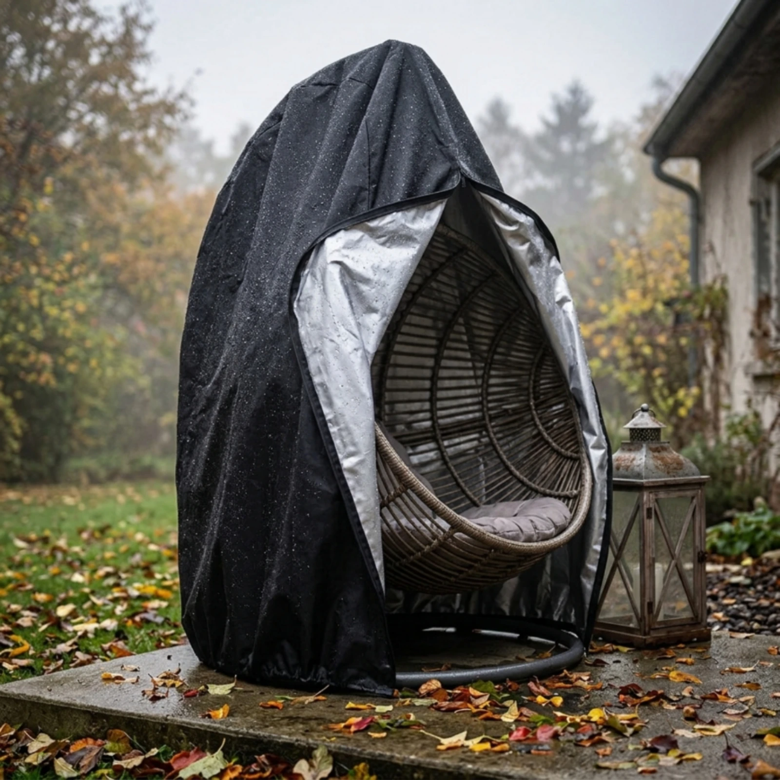 Hanging Egg Chair Cover Weatherproof Egg Chair Cover with Zipper Windproof Tear-Resistant for Patio, Garden