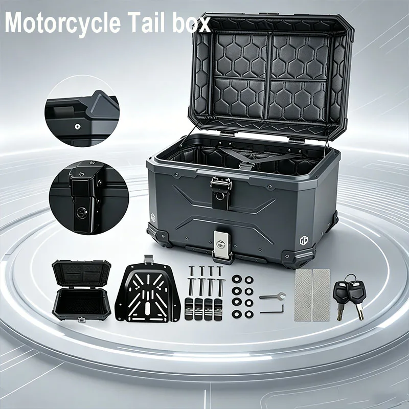 45L Motorcycle Helmet Box Top Tail Rear Luggage Storage Tool Cases LockTail Box Motorcycle Trunk Motor Accessories