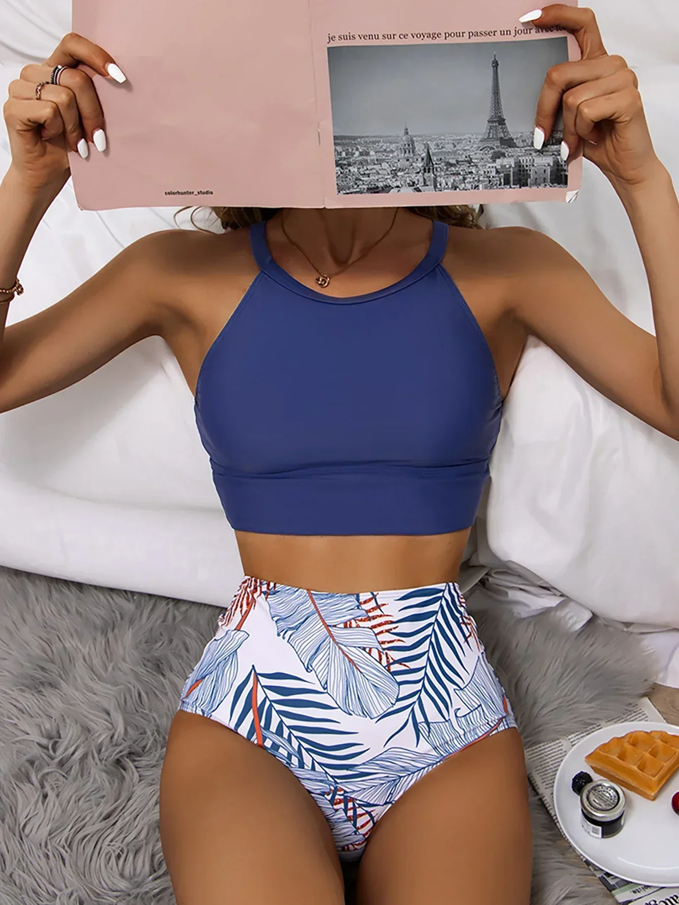 High Waist Bikini 2023 Swimsuit Woman High Neck Swimwear Female 2 Pieces Swimming for Women Bathing Suit Bikinis Sets Beach Wear