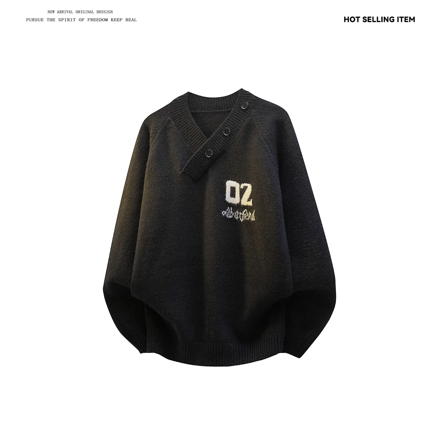 

Ретро-свитер в американском стиле с V-образным вырезом для мужчин и женщин, свободный повседневный вязаный мягкий длинный свитер для осени и зимы, для ленивых и пар.