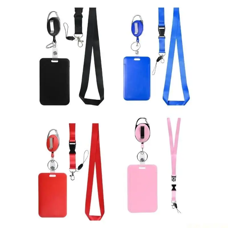 

X90D 2Set Retractable Badge Holder with Breakaway Lanyard Heavy Duty Badge Reel,Detachable Keychain,Cards Holder Nurse