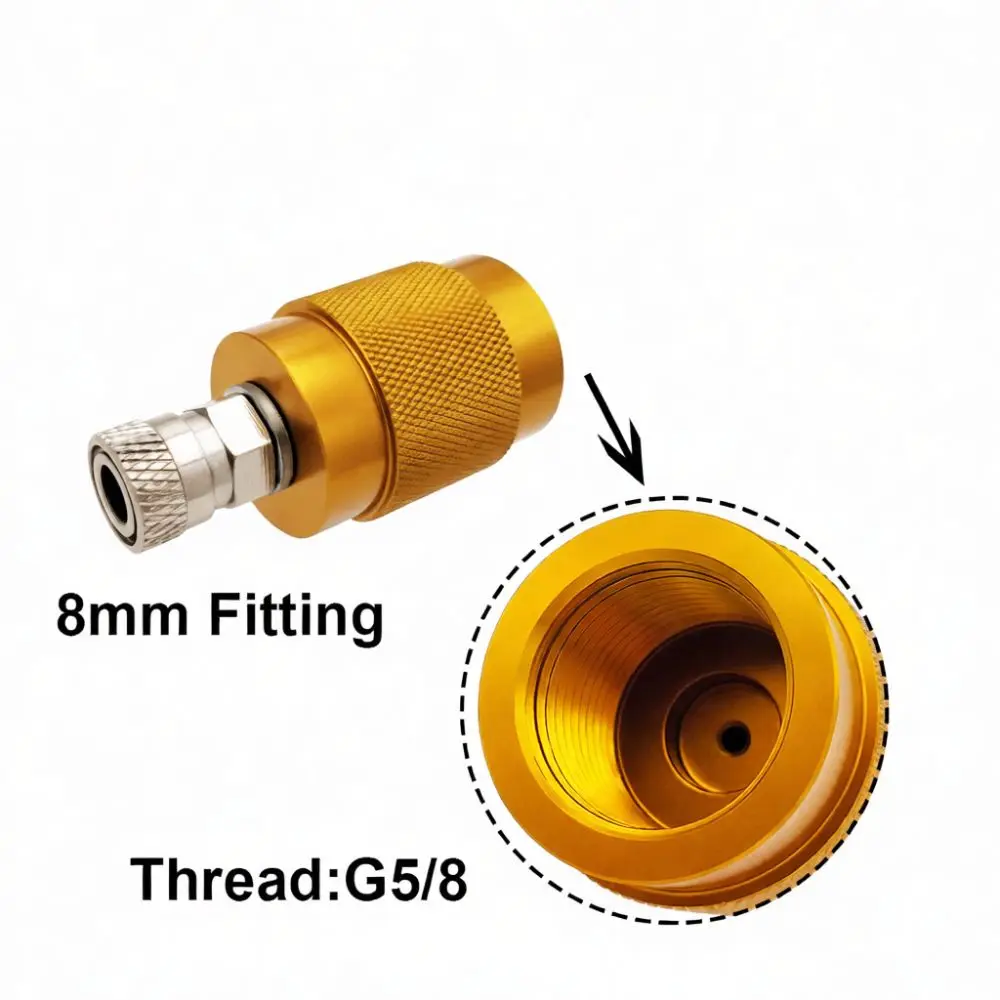 G5 8 Female Thread To 8mm Quick Disconnect Adapter Connector For Scuba Diving Oxygen Tank Carbon Dioxide Cylinder Refill