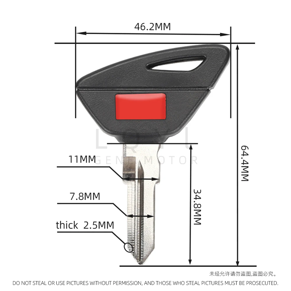 Llave en blanco para motocicleta, reemplazo de llaves sin cortar para Aprilia RS660 GT200 2024-2025, se puede colocar con chip antirrobo, 12 Uds.