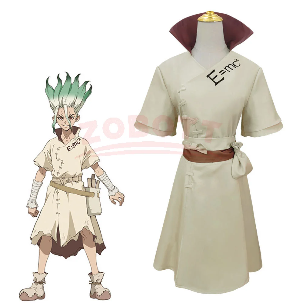 Anime Dr. Stone Ishigami Senkuu Cosplay Kostüm Shigami Senkuu Uniform Herren Damen Komplettset Halloween Konvent Outfit