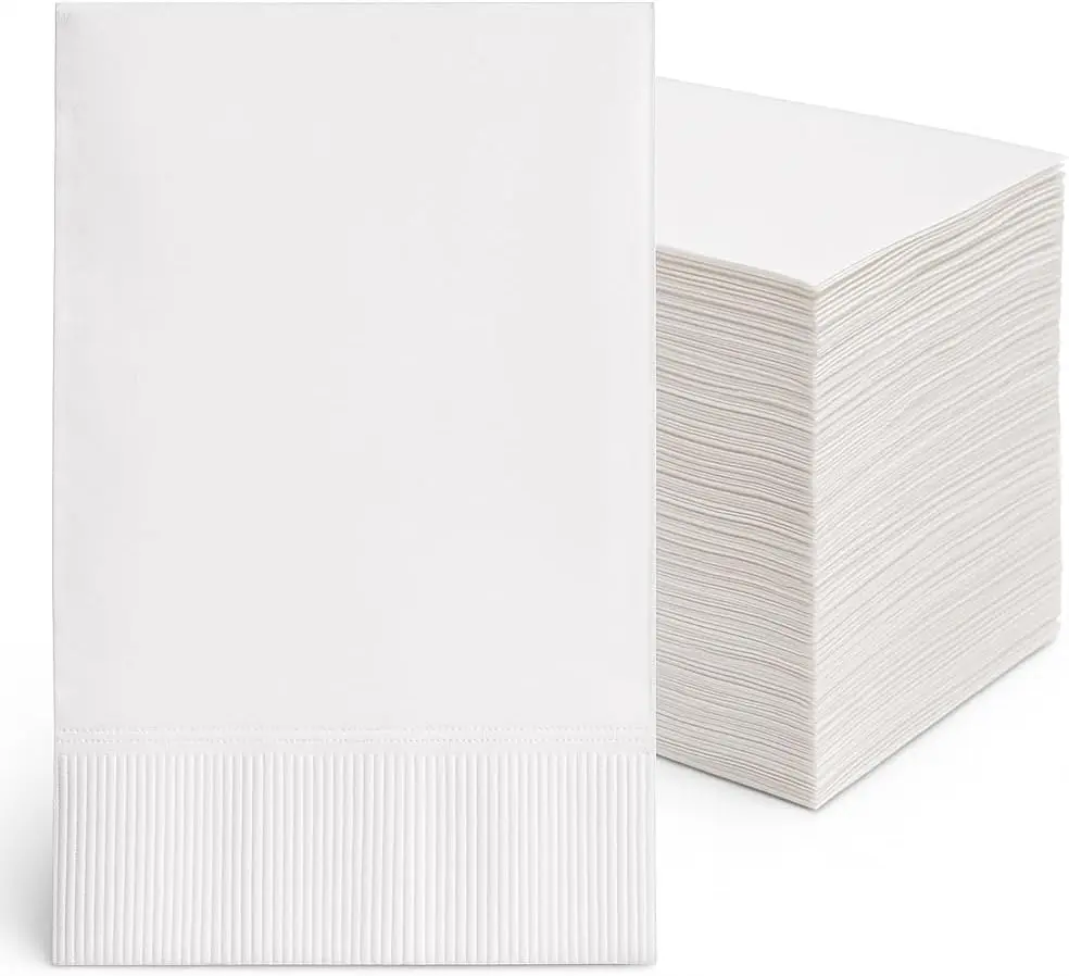 

Белые салфетки для ужина, 300 штук, 2-слойные, 17x15 дюймов, высота 0,1 дюйма, для элегантного ужина