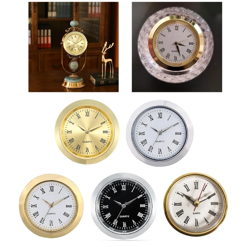 Classical Round Miniature Clock Fit Up 36mm Watch Dials Replacement with Roman Numerals for Tabletop Clock Decoration