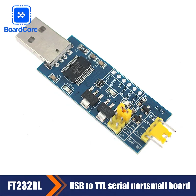 Módulo de puerto serie FT232RL, puerto serie USB a TTL, placa pequeña, convertidor de nivel de 5V/3,3 V/1,8 V, Cable de descarga UART para Arduino