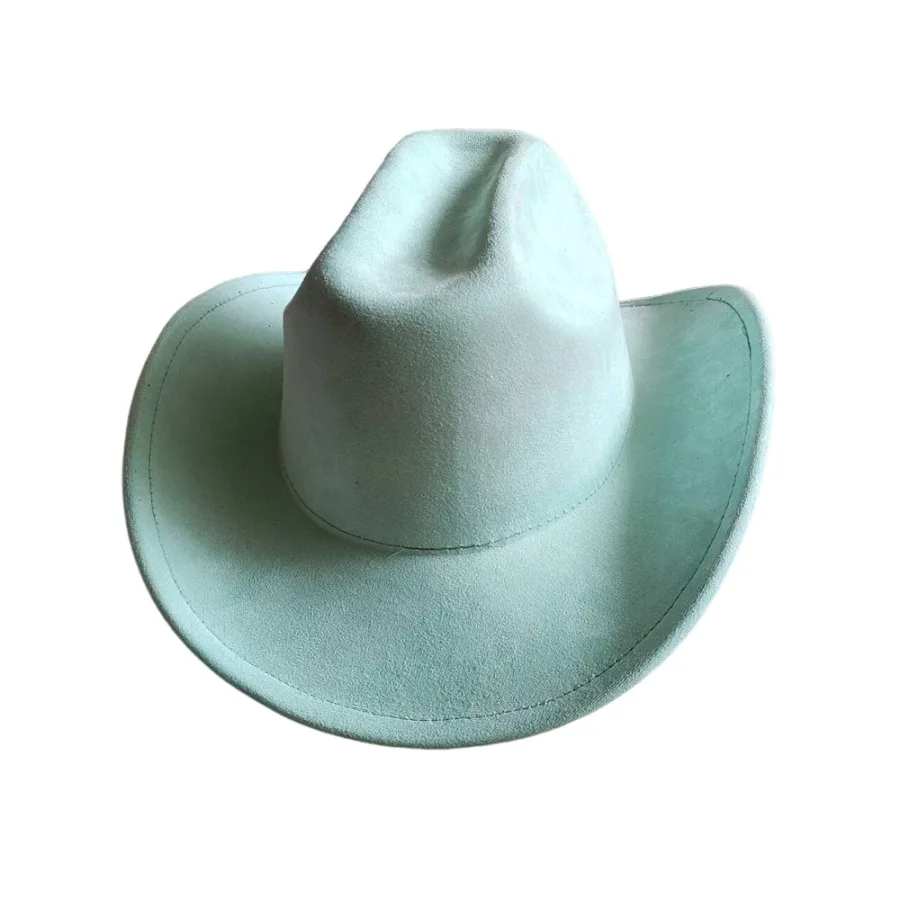 Klassiek Suède 7,5 cm Western Cowboy Dames Fedora Hoed Heren Kerk Jazz Hoed Mode Reizen Feesthoed Denim Hoed 2025