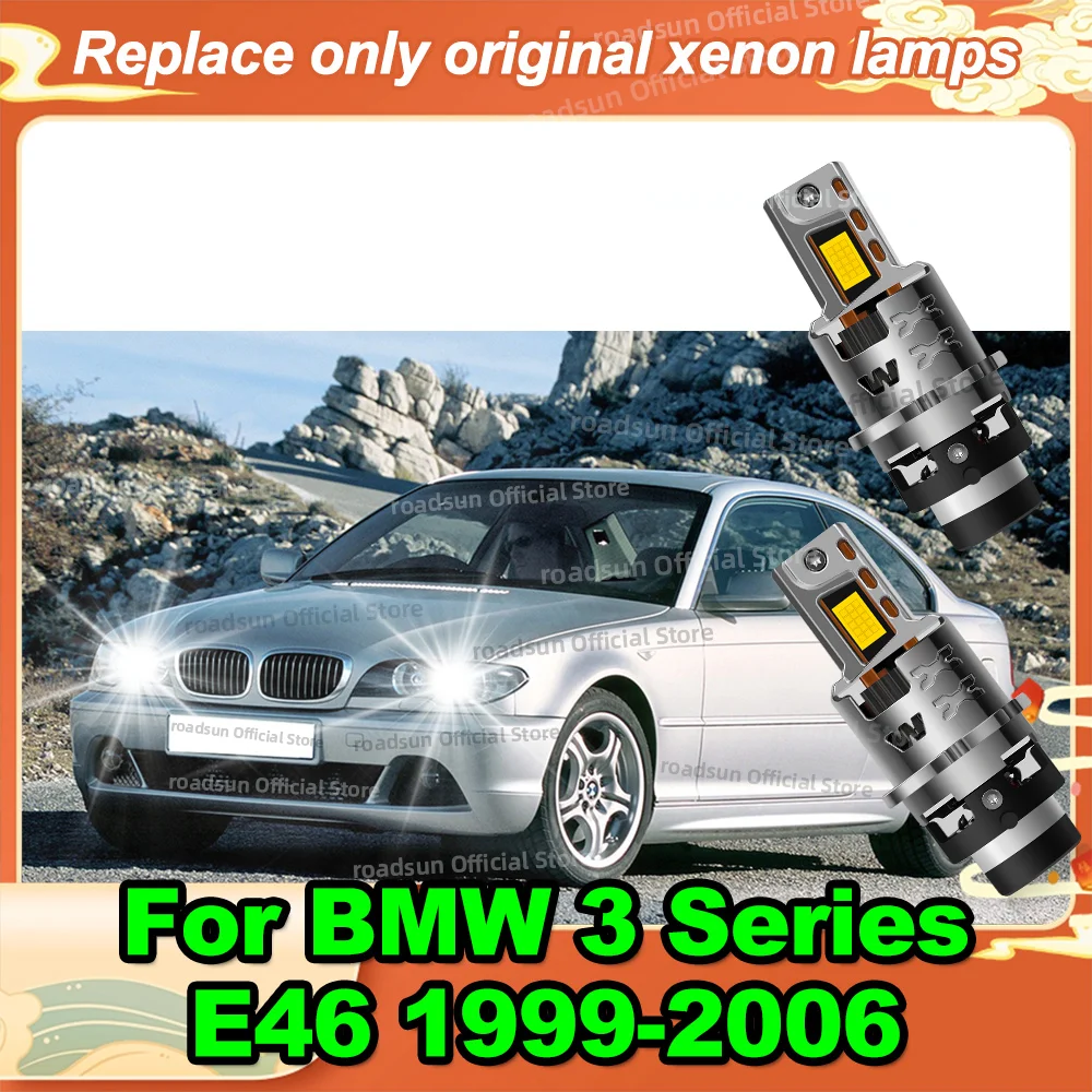 

LED CANBUS Headlight 1:1 Xenon HID Lights 6000K Lamps 50000LM For BMW 3 Series E46 1999-2006 2002 2003 2004 2005