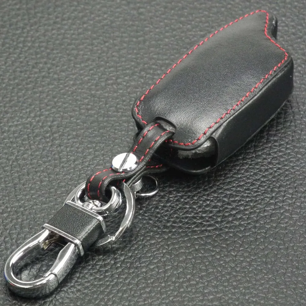 jingyuqin TW9010 LCD keychain Leather Case For Tomahawk TW9010 TW9020 TW4000 TW701 Remote Key Fob Cover Two Way Car Alarm System