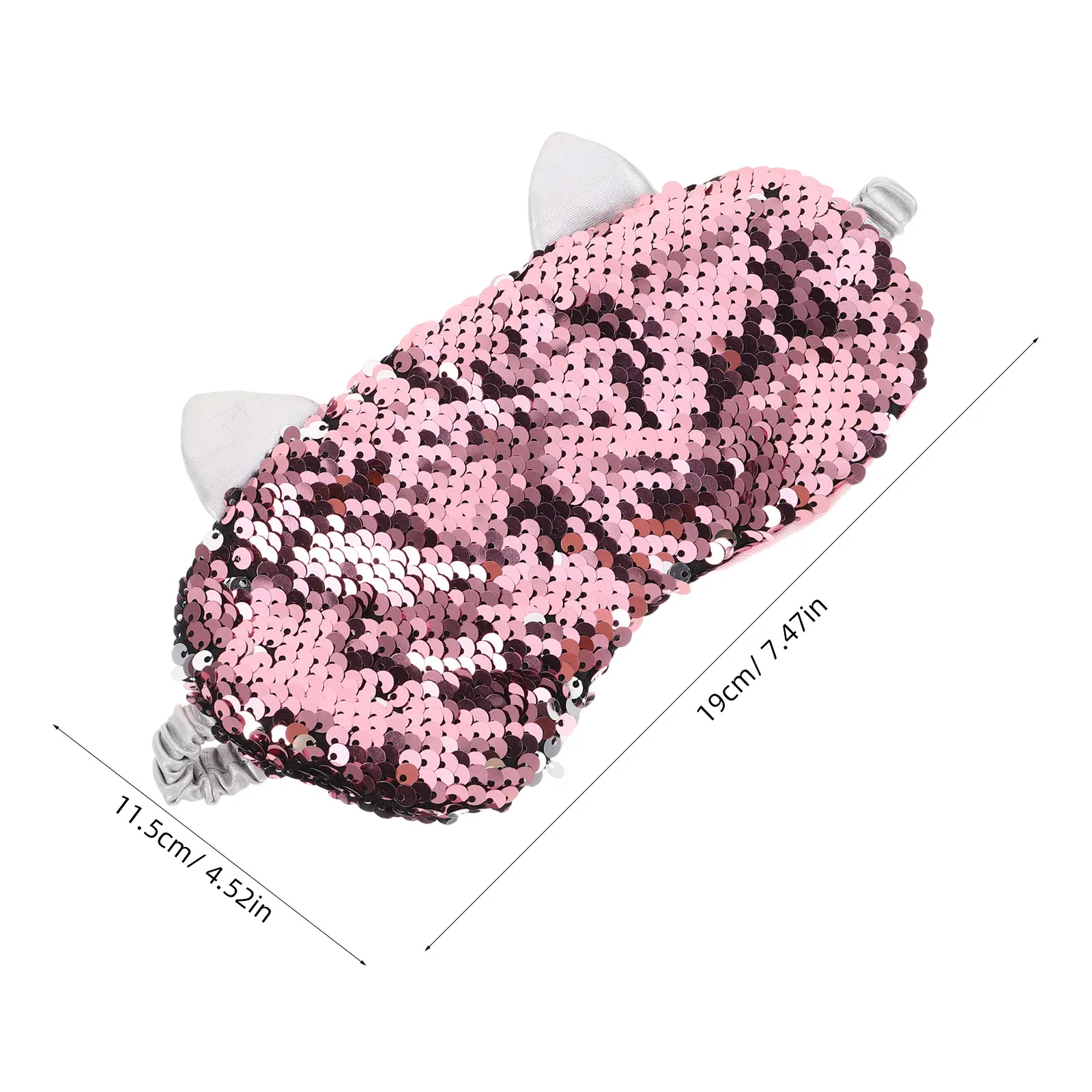 Pink Reversible Sequin Sleep Mask Stylish Glitter Eye Cover for Adults Teens Children Light Blocking Soft Fabric Ice Pack