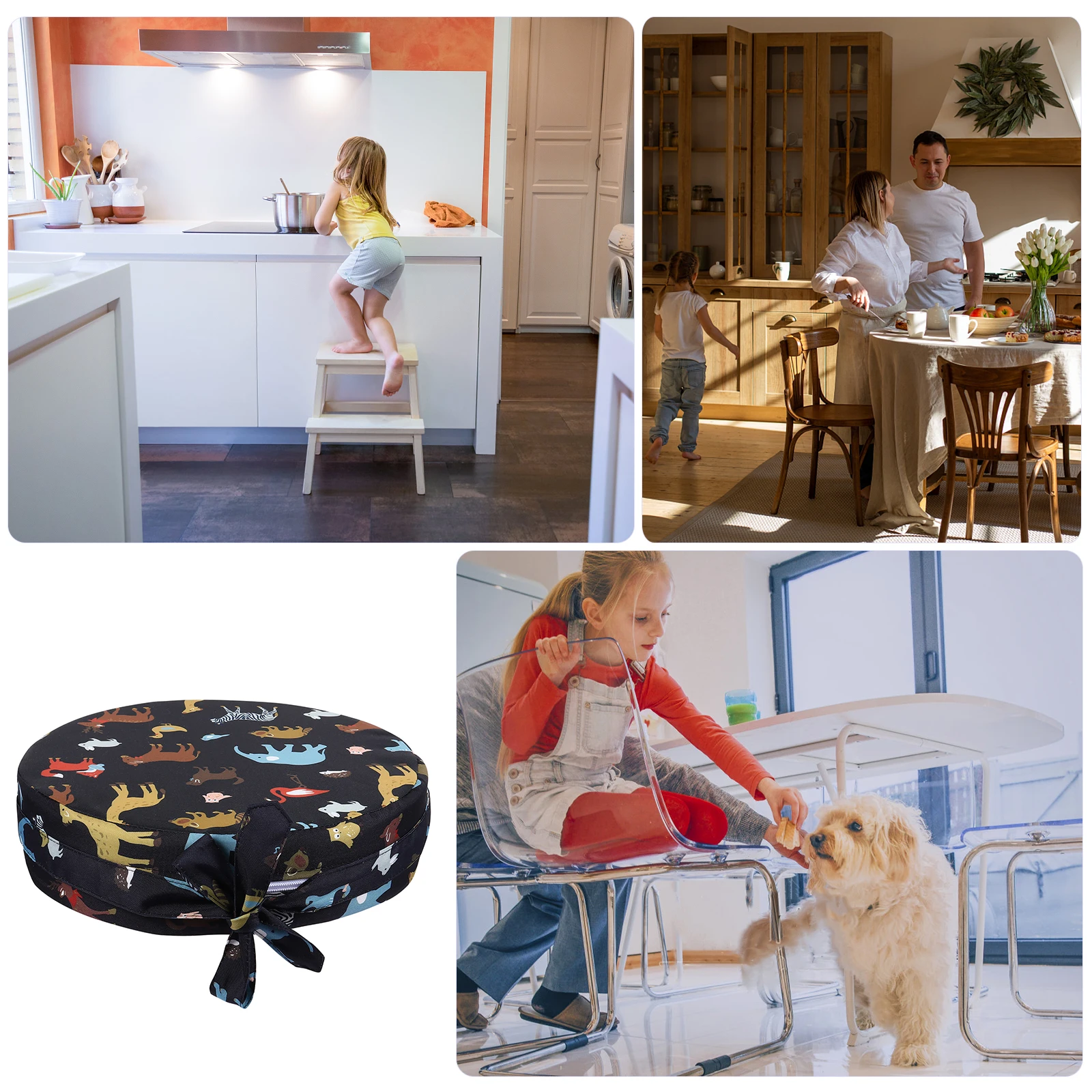 

Kids Seat Heightening Pad High Density Sponge Non Slip Baby Chair Cushion Toddler Dining Booster Round Kitchen Support Easy