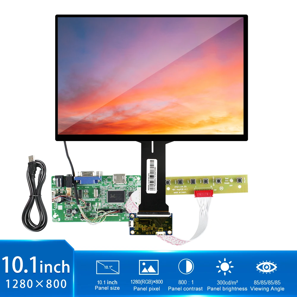 10.1Inch GV101WXM-N81 1280x800 30Pin eDP LCD With HDMI Driver Capacitive Touch For Industrial Monitor  Smart Home Control Panel