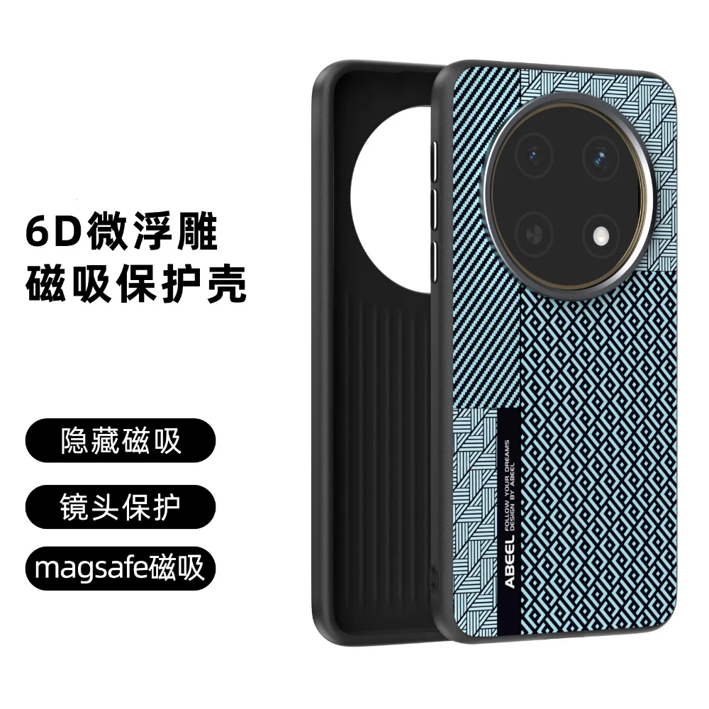 

For OPPO Find X8 Ultra Find X8 S Magsafe Magnetic Wireless Charging Business Phone Case Carbon Fiber Texture Microrelief Cover