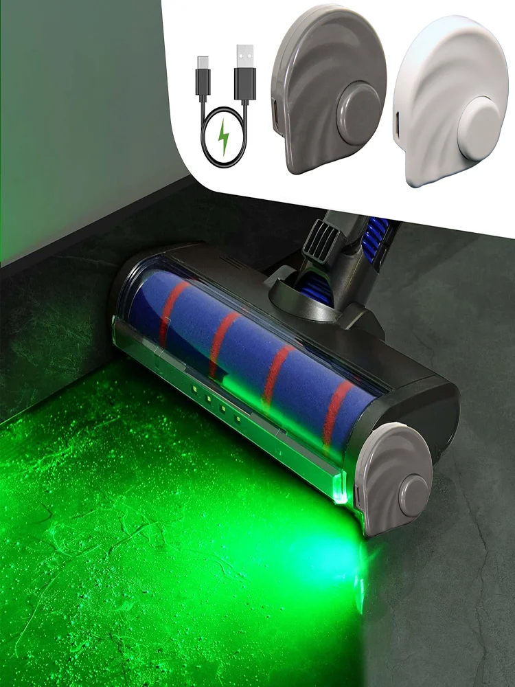 Imagem -06 - Aspirador Doméstico com Bateria Exibição de Poeira Cabelo Escondido Gatos e Peles de Cachorro Lâmpada Led Peças de Vácuo Universal com Luz Verde Usb