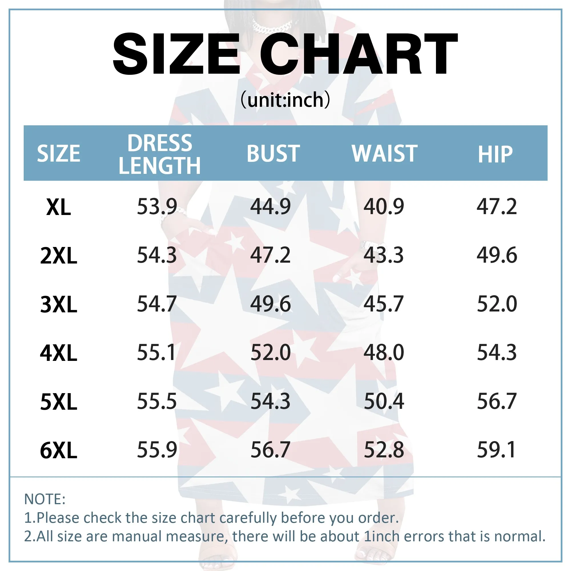 Plus Size Star Print V-Neck Maxi Dress 2025 New Arrival, Independence Day & Summer Wear, XL-6XL