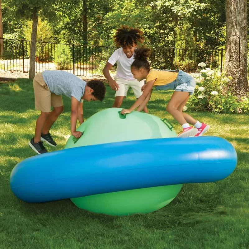 Large Inflatable Rocking Chair for Kids Thickened PVC Balance Toy Multi Person Rotating Lawn Game Outdoor Playground