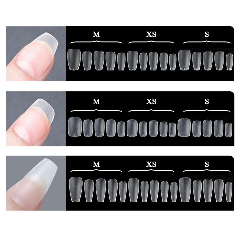 1Bag Matte Press On Nail Tips Full Cover False Nail Oval Almond Sculpted Fake Nail Artificial Soft Gel Nail Tips Art Accessories