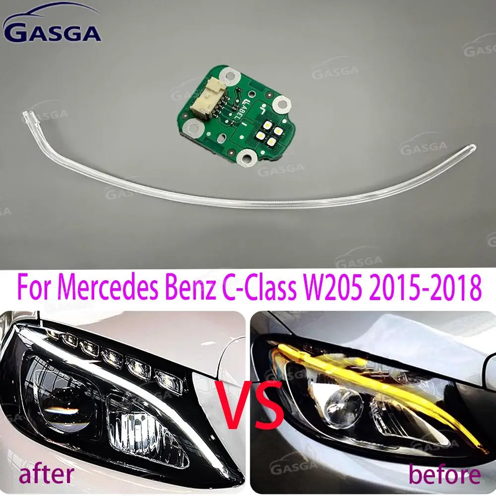 

Для Mercedes-Benz C-Class W205 2015-2018 новые автомобильные фары DRL чип световод трубка ангельские глазки модуль балласта дневного света