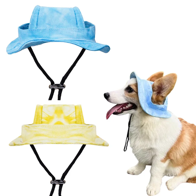 Dog Hat Dog Sunscreen Hat Baseball Cap Outdoor Sports Hat with Ear Holes Adjustable Pet Hat for Small and Medium Dog Small Dogs