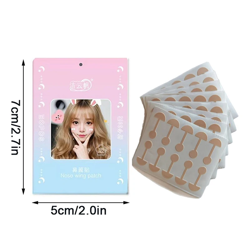 50/100 بقع تقلص الأنف الجناح ملصقات تأثيري الأنف يتقلص شرائط الأنف يتقلص رقيقة أجنحة الجمال غير مرئية ضيق الأنف #6