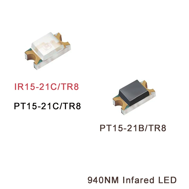 

10pcs Original SMD IR15-21C/TR8 PT15-21B/TR8 1206 Infrared Emitter LED 940nm Infrared Launch Tube