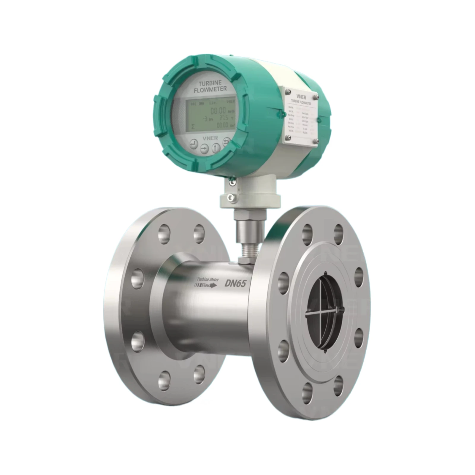 

Hot Sale VNER LWGY DN80 Stainless Steel Liquid Turbine Flow Meter High Accuracy 0.5% 24VDC SS304 Flange Connectivity LCD OEM