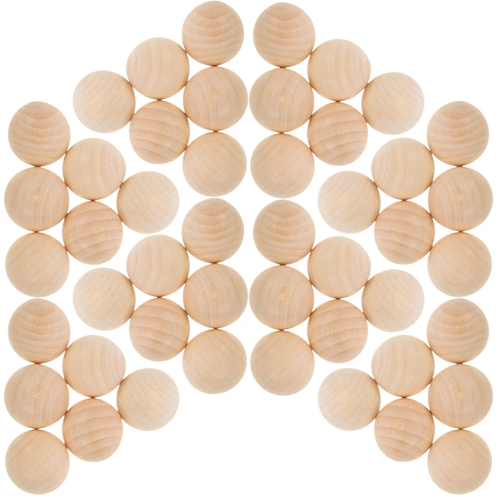 120 Pcs Wooden Hemisphere Craft Beads for Crafts Decoration Shapes Half Blank Ornaments Bulk Unfinished Small Jewelry Making