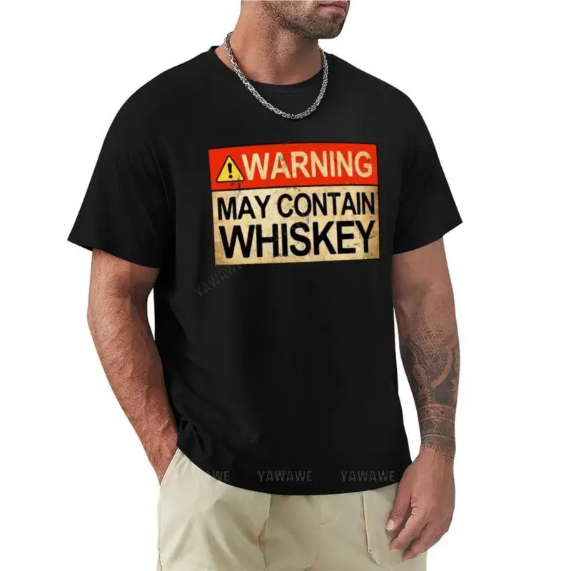 Warning MAY CONTAIN WHISKEY T-Shirt Aesthetic clothing anime clothes vintage clothes sweat shirts, men