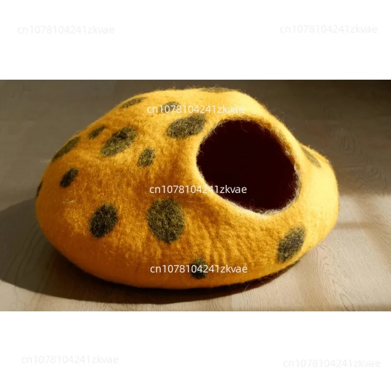 Wool Felt Cat Litter Four-season Pet Dog Cat Litter Semi-closed Handmade Pet Litter Machine Washable