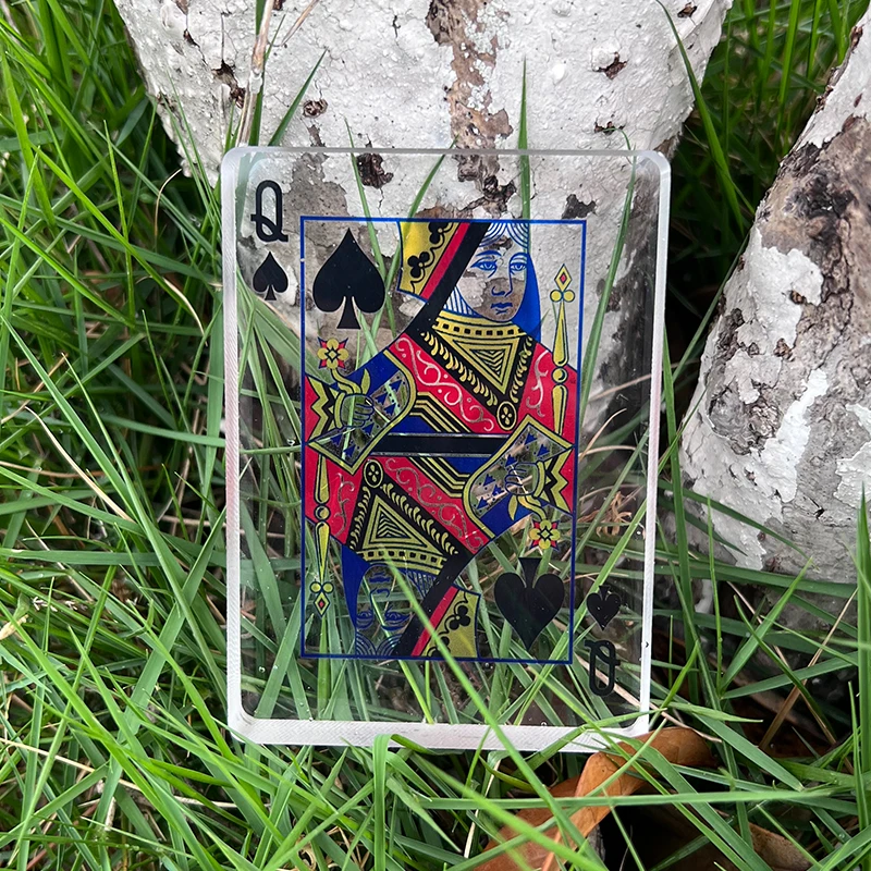 Transparent Deck With Pattern Omni Deck Glass Ice Bound Card Magic Tricks Close Up Illusions Gimmicks Magician Prediction Props
