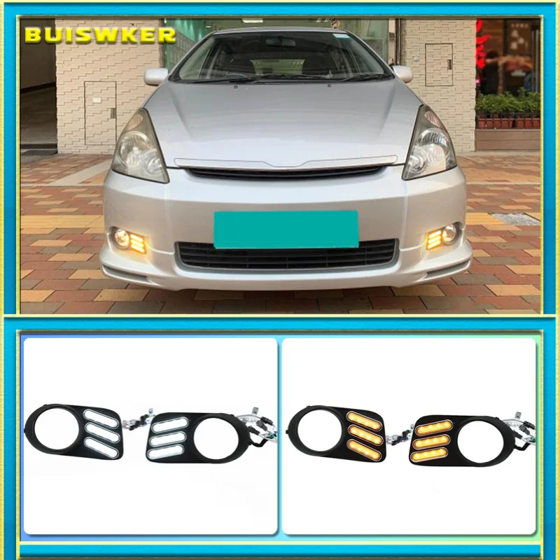 

LED DRL Headlight For TOYOTA WISH 2004 2005 Daytime Running Light LED Fog Lights Fog Lamp Front Bumper Fog Light