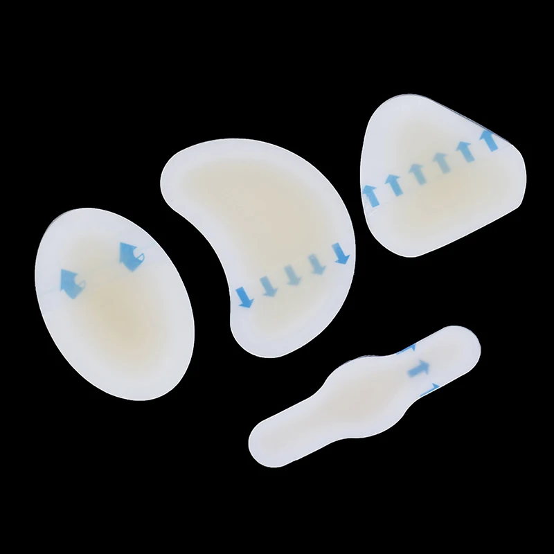 4pcs/set Gel Blister Plaster Pedicure Patch Silicone Gel Soft Heel Sticker Heel Anti-wearing Heel Sticker Adhesive Hydrocolloid