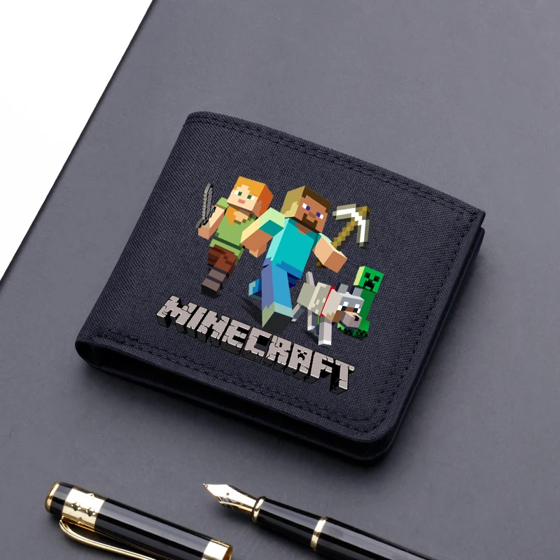 Portefeuille carré pour homme, thème jeu, imprimé, en nylon, avec pince à billets, mode, portable, multifonctionnel, porte-cartes, cadeaux tendance